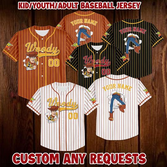 Discover Personalized toy stories Woodyy Baseball Jersey | toy stories Woodyy Jersey | toy stories Baseball Team Outfit