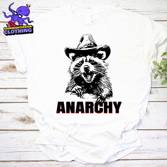 Discover Anarchy Racoon Shirt, Sarcastic Angry Raccoon Shirt,  Raccoon Meme Shirt
