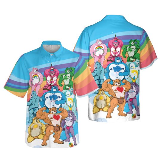 Discover Colorful Rainbow Cute Bear Hawaiian Shirt