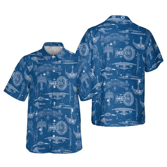 Discover Trek Starship Empire All Hawaiian, Summer Party Shirt, Buttom Down Shirt