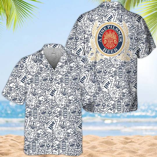 Discover Miller Life Summer Doodle Art Hawaiian Shirt
