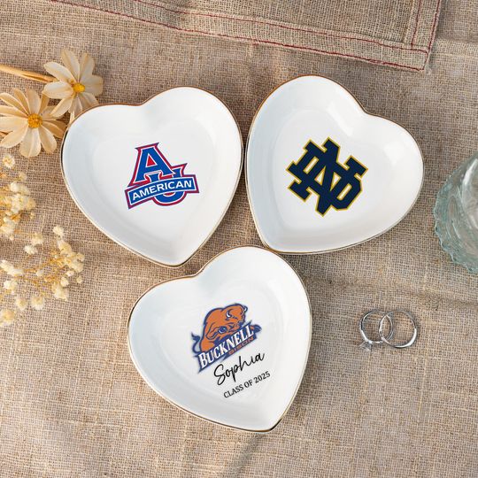 Discover Custom University Trinket Ring Dish, Graduation University Jewelry Dish