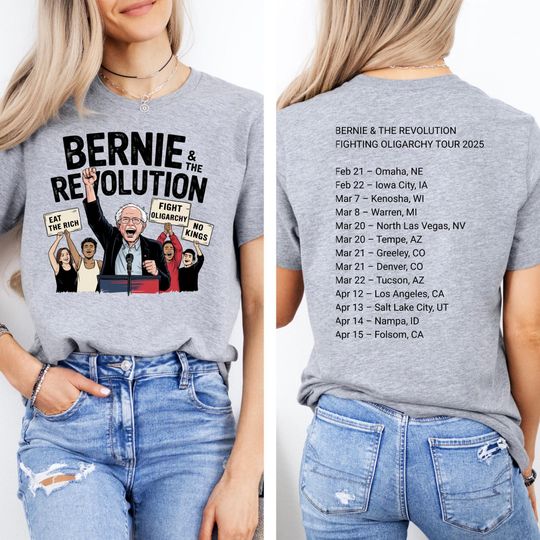 Discover Bernie Sanders Revolution Unisex Tee, Oligarchy Resistance Shirt, Political Activist Gift, Protest Rally Top, Eat The Rich Bernie