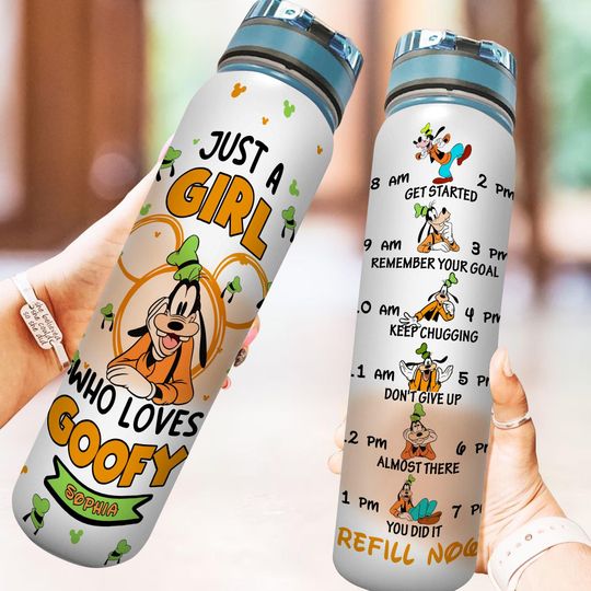 Discover Custom Disneyyy goofyy Water Tracker Bottle, Custom goofyy