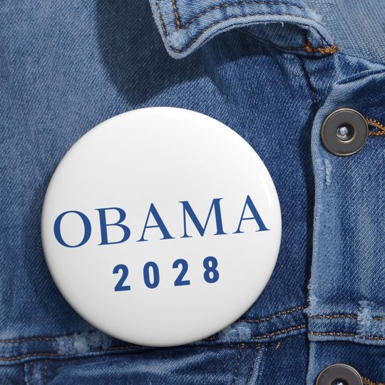Discover Obama 2028 Pin Button, Save Democracy Anti Trump Badge