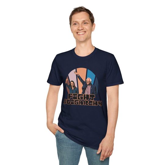 Discover Political Revolution Unisex T-Shirt, Bernie Sanders AOC Fight Oligarchy Anti Trump Musk Fascism, Progressive Tee, Activist Shirt