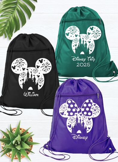Discover Mickeyy drawstring bags, Disneyyy trip drawstring bags, Minniee drawstring bags, Custom Disneyyy trip bag