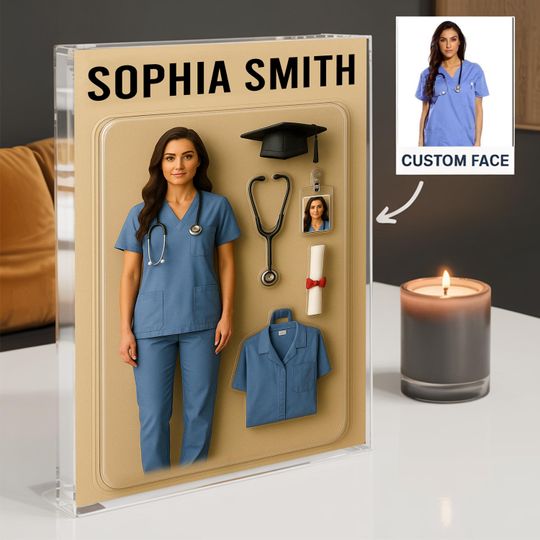 Discover Personalized Nurse Graduation Acrylic Plaque Gift, Custom Photo Gift for New Nurse