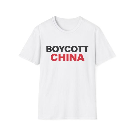 Discover Boycott China Graphic T-Shirt, Unisex Softstyle Tee