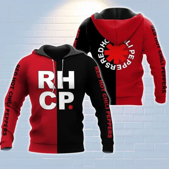 Discover Red Hot Chili Peppers Red And Black 3D Hoodie