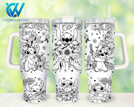 Discover Cartoon Characters 40oz Tumbler Wrap Png, Cartoon Flowers