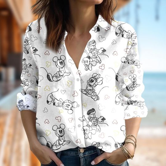Discover Disneyyy Mickeyy mouse Women Shirt, Mickeyy mouse T-Shirt, Animated Mouse Women Casual Shirt