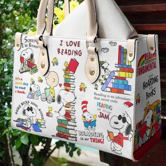 Discover Snoppy Peanuts Leather Bag, Dog Lovers Women's Leather Bag Gift