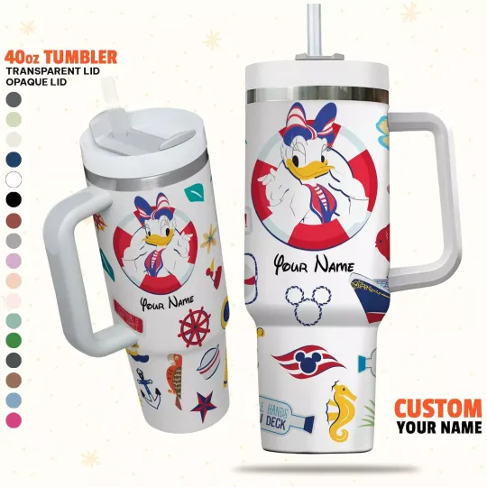 Discover Custom Disneyyy Daisy Cruise Trip Colorful Tumbler, Custom Disneyyy Characters 40oz