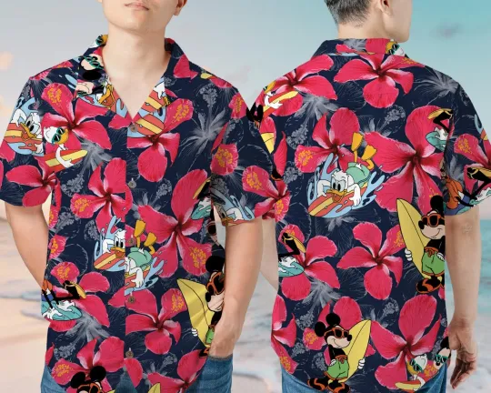 Discover Mickeyy And Duck Surf Hawaiian Shirt - Disneyyy Tropical Beach Aloha