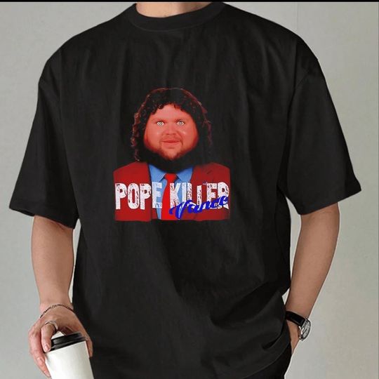 Discover Pope Killer Meme Shirt, JD Vance Bootleg tshirt, Weirdcore Internet Humor Graphic Tee