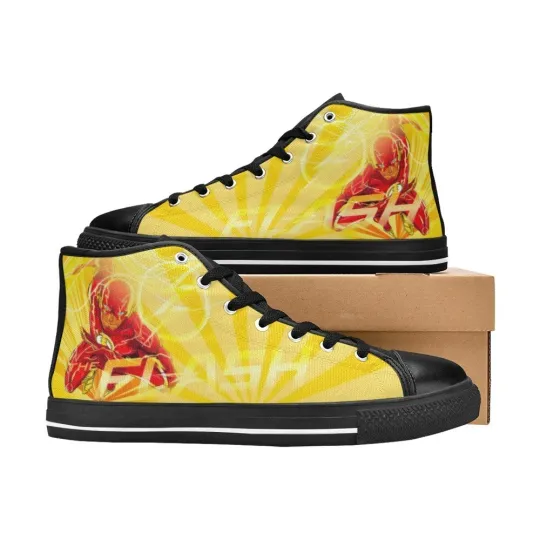 Discover The Flash Custom Kids Sneakers High Top Canvas Casual Shoes