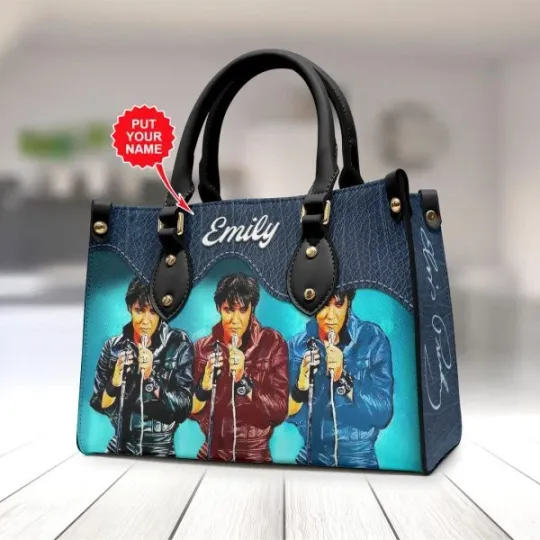 Discover Personalized Elvis Presley Leather HandBag