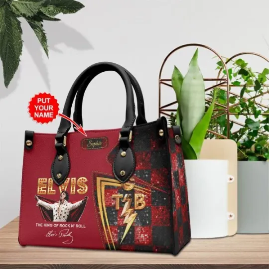 Discover Personalized Elvis Presley Leather Leather Bag