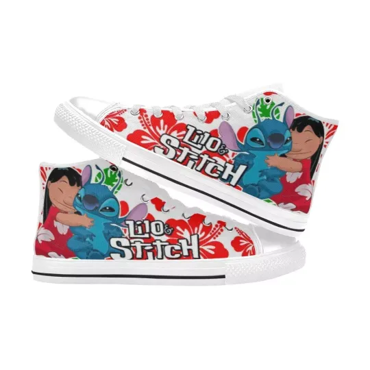 Discover Lilo & Stitchh Custom Sneakers High Top Athletic Canvas Kids Shoes