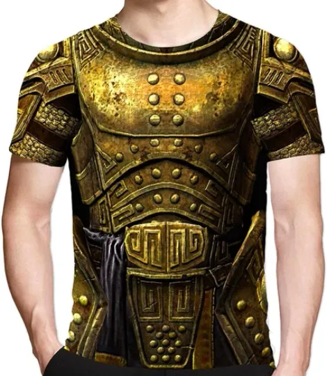 Discover Medieval Gold Knights Templar Armor Print 3D T-Shirt