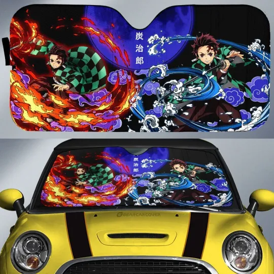 Discover tanjiror Car Sunshade  Sun And Water Breathing Skill demon Anime