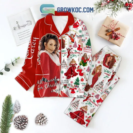 Discover Mariah Carey Merry Christmas Holiday Pajamas Set