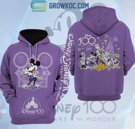 Discover Bg Disneyyy 100 Years Of Wonder Purple Design 3D Hoodie, Gift For Fans