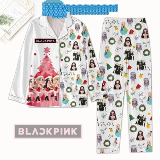 Discover BLACKPINK Merry Christmas 2024 Satin Pajamas Set