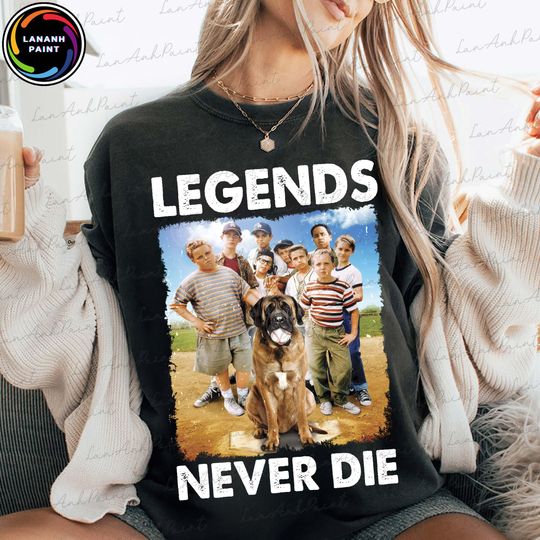 Discover Retro 1990s Sandlot Legends Never Die Shirt, Sports Fan Shirt