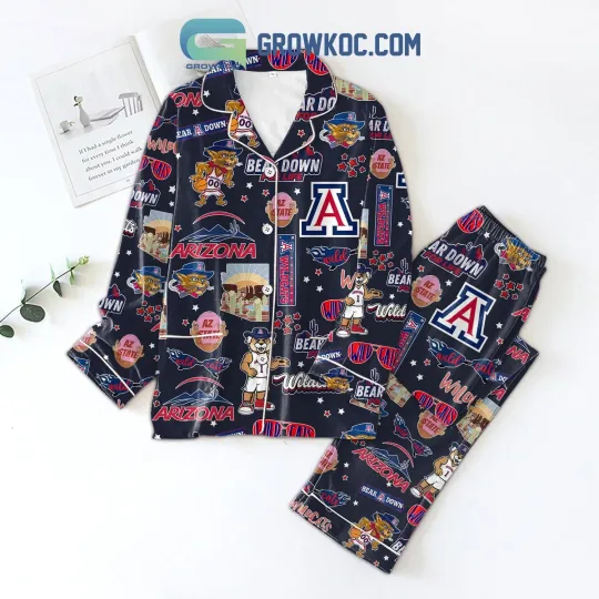 Discover Arizonna Wildcats Bear Down Polyester Pajamas Set