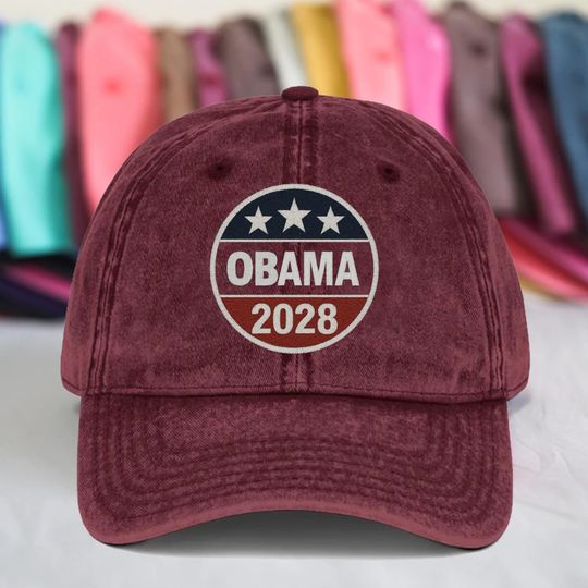 Discover Embroidered Obama 2028 Wash Hat, Presidential Race  Hat