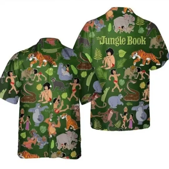Discover The Junglee Bookk Characters Hawaiian Button Down Shirt Unisex Adults