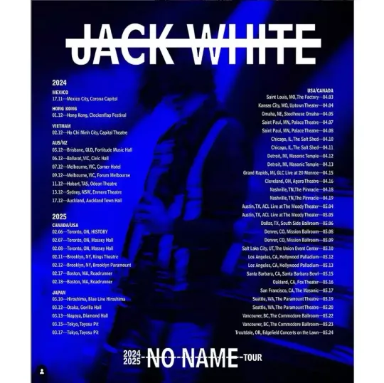 Discover Poster JackWhite No Name Tour 2024-2025 Poster, home decor music lovers