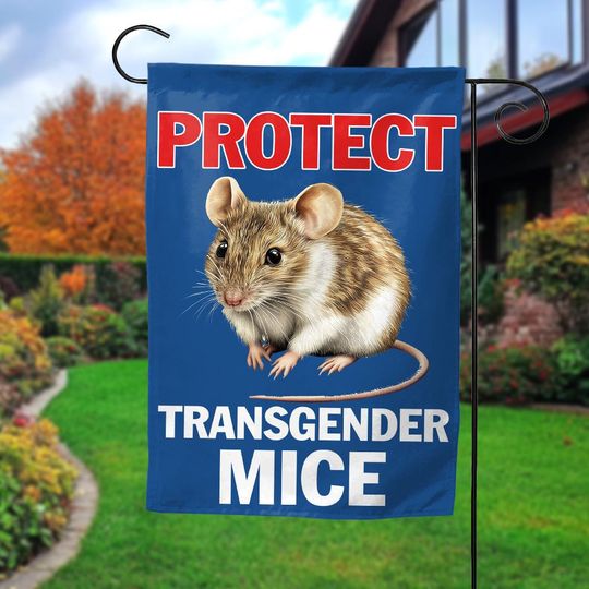 Discover Protect Trans Mice Garden Flag Political, Anti Maga Garden Flag