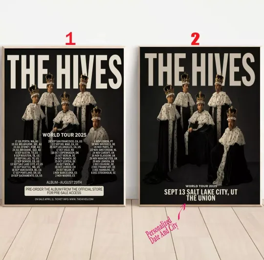 Discover Poster The Hives World Tour 2025 Poster, gift for fans - Music Poster, No Frame