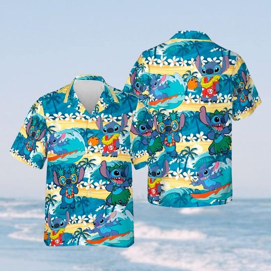 Discover Stitchh Button Shirt, Lilo And Stitchh Hawaiian Shirt, Disneyyy Trip Shirt, Magicc Kingdom Shirt, Family Vacation Sumer Shirt