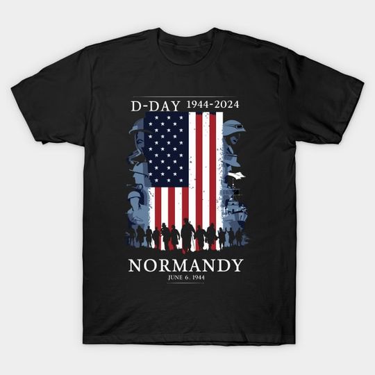 Discover 1944 D-Day 2024 80th Anniversary Normandy - 1944 D Day 2024 80th Anniversary Norman - T-Shirt