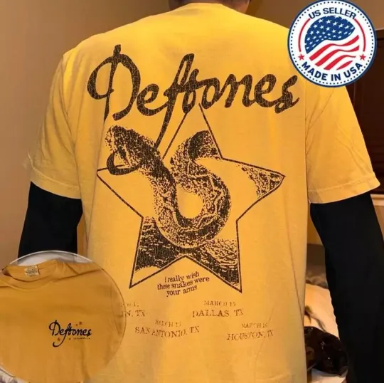 Discover Deftone North American 2025 Tour Texas Star Art Two Sides T-Shirt