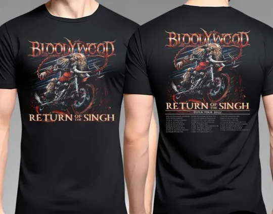 Discover Bloodywood Return Of The Singh EU UK Tour 2025 Schedule Performance T-Shirt