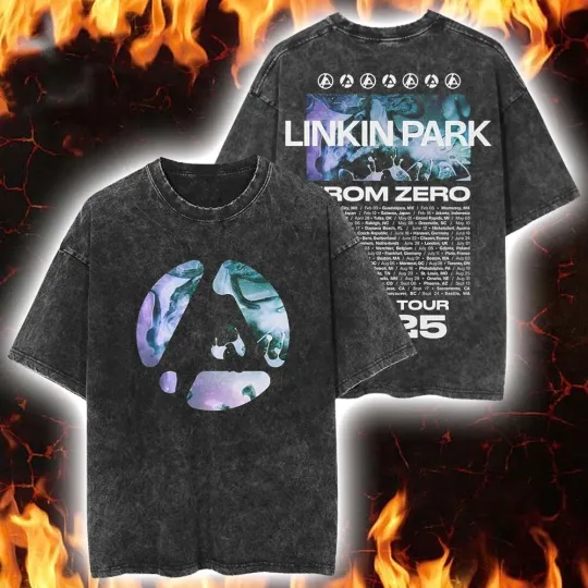 Discover VTG Linkin Park From Zero World Tour 2025 Merch Swirl Tour Retro Washed T-Shirt
