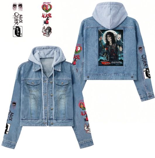 Discover Alice Cooper The Only Real Person You Need To Know Is You Unisex Hooded Denim Jacket