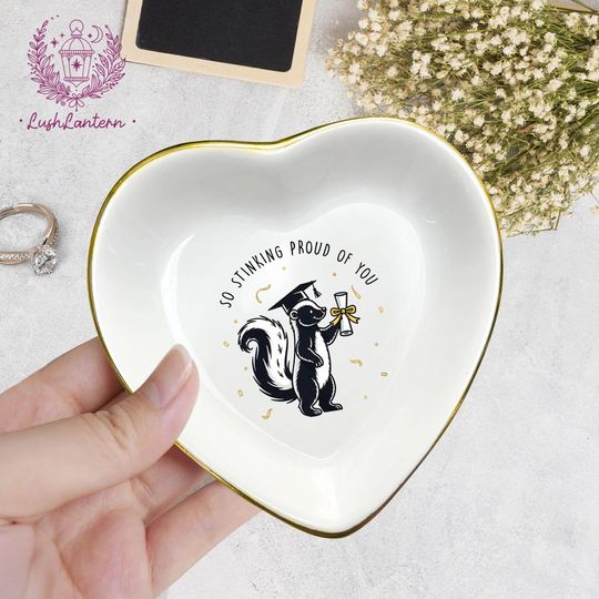 Discover Funny Skunk Graduation Jewelry Dish, So Stinking Proud Of You, Graduation Ring Dish