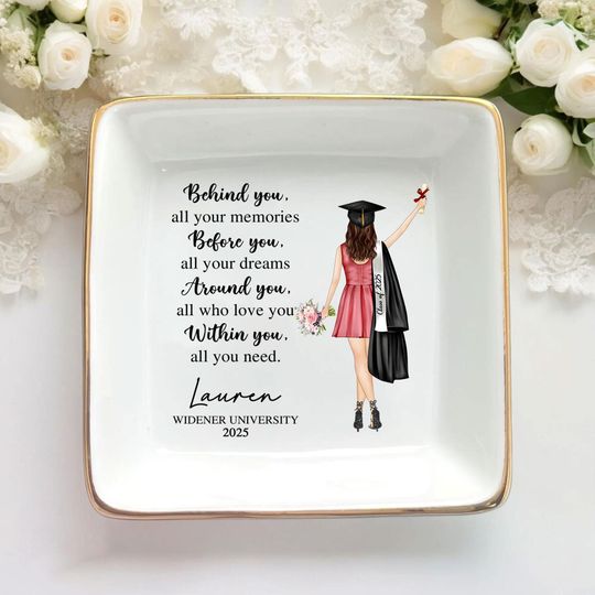 Discover Personalized Graduation Gift For Her, Custom Graduation Jewelry Dish
