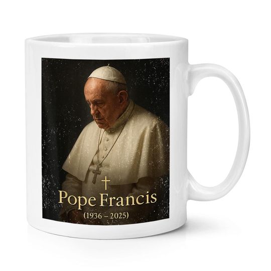 Discover Pope Francis 1936-2025 10oz Mug Cup Rest In Peace RIP Catholic Church Religious Commemorative Mug