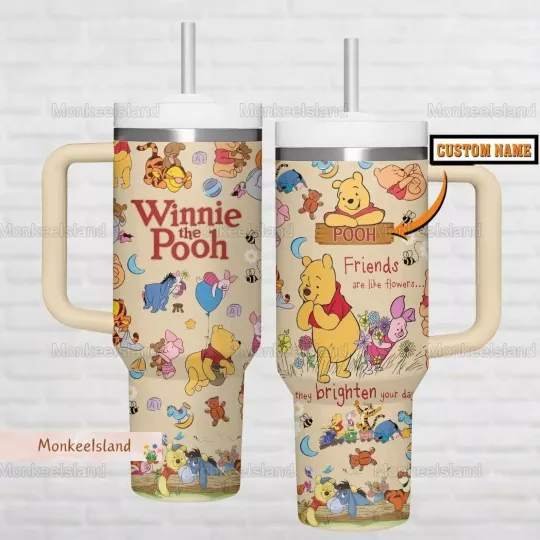 Discover winniee the poohh Pooh And Friends Handle And Lid Stainless Tumbler