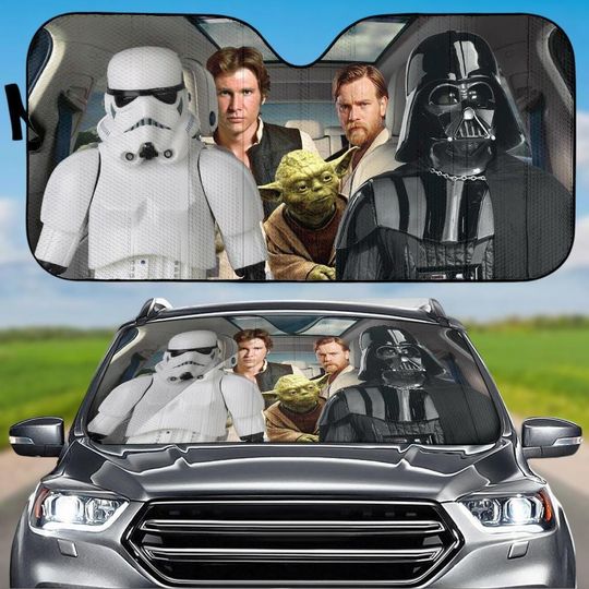 Discover Starr Warss Car Sunshade, Darthh Vaderr Babyy Yodaa Car Decoration