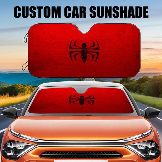 Discover Black Spider weaves Red web Car Sun Visor,Red Spider Car Sun Visor, Spider-Fan
