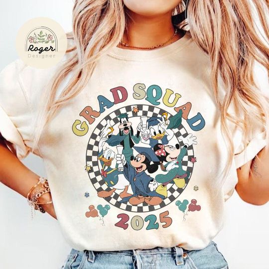 Discover Mickeyy & Friends Disneyyy Graduation 2025 Shirt, Grad Squad class of 2025 Shirt