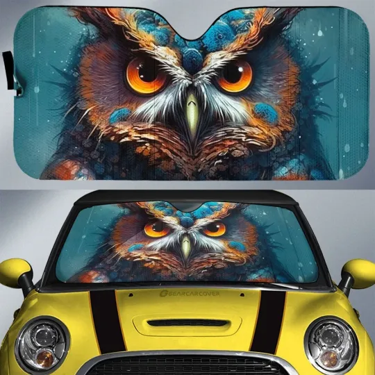 Discover Owl Colorful Car Sunshade Custom Car Accessories